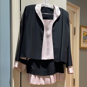 Elegant Black and Pink Womens Three-Piece Set